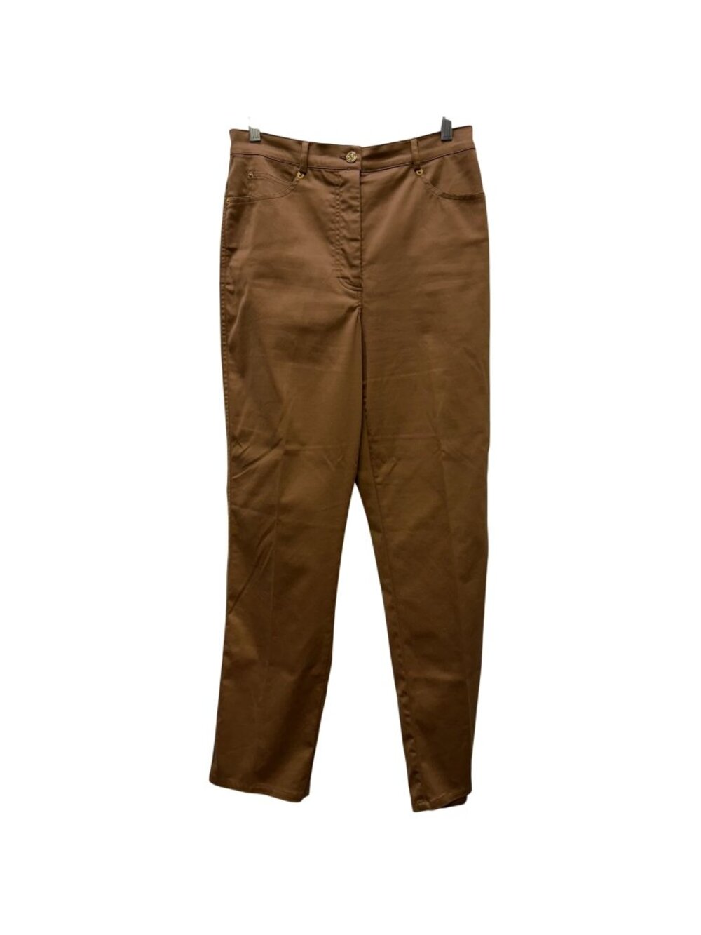 St. John Brown High-Rise Straight-Leg Pants Size 6